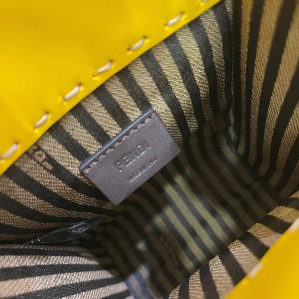 Réplique Fendi Mini Sunshine Shopper Sac en cuir jaune – Image 2