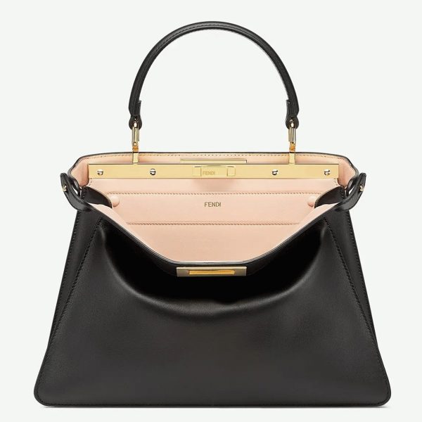 Fausse Fendi Peekaboo ISeeU Moyen Sac en cuir de veau noir
