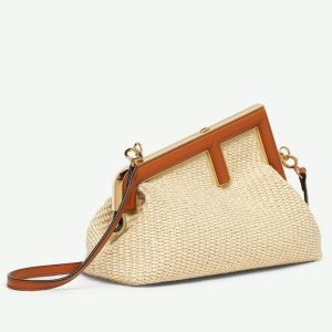 Réplique Fendi First Petit Sac en raphia naturel