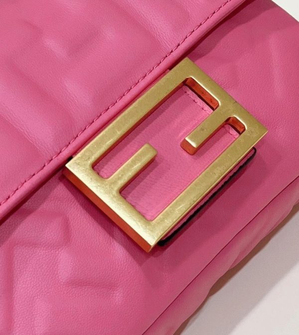 Fausse Fendi Baguette Petit Sac en rose FF – Image 5