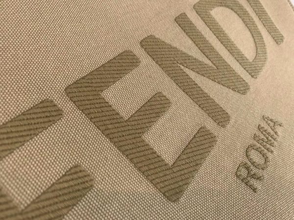 Réplique Fendi Sunshine Moyen Sac Cabas en toile beige – Image 2