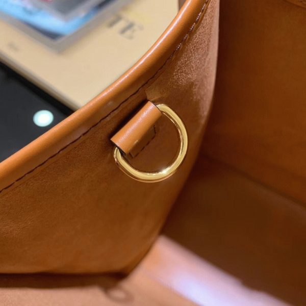 Fausse Fendi Sunshine Grand Sac Cabas en cuir de veau brun – Image 5