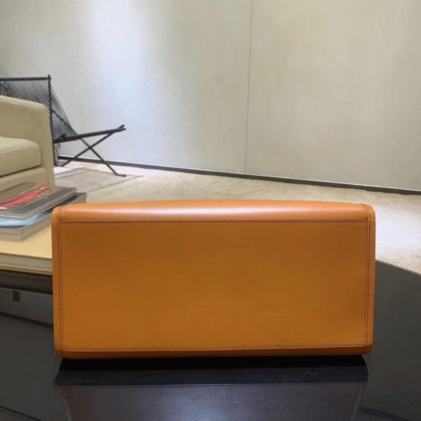 Fausse Fendi Sunshine Grand Sac Cabas en cuir de veau brun – Image 3