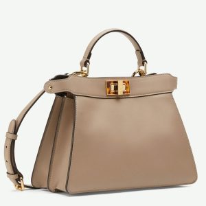 Contrefaçon Fendi Peekaboo ISeeU Petit Sac en cuir de veau gris