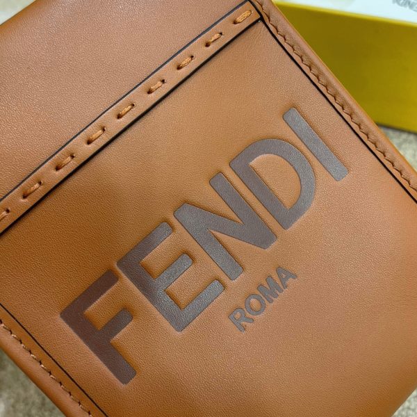Réplique Fendi Mini Sunshine Shopper Sac en cuir brun – Image 7