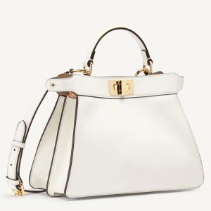 Fausse Fendi Peekaboo ISeeU Petit Sac en cuir de veau blanc