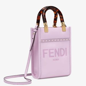 Contrefaçon Fendi Mini Sunshine Shopper Sac en cuir lilas