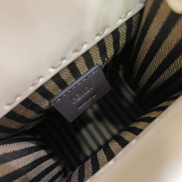 Fausse Fendi Mini Sunshine Shopper Sac en cuir blanc – Image 10