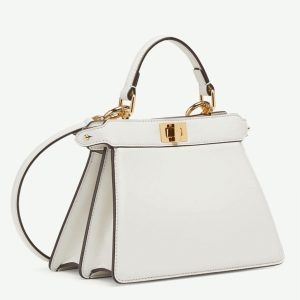 Fausse Fendi Peekaboo ISeeU Petit Sac en cuir nappa blanc