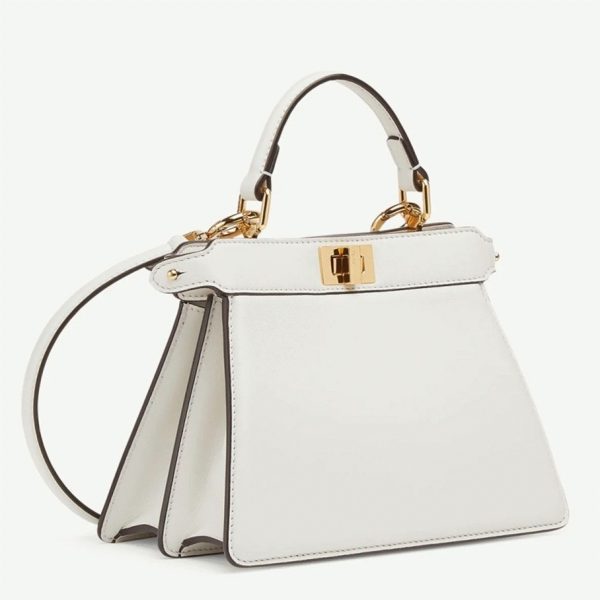 Fausse Fendi Peekaboo ISeeU Petit Sac en cuir nappa blanc