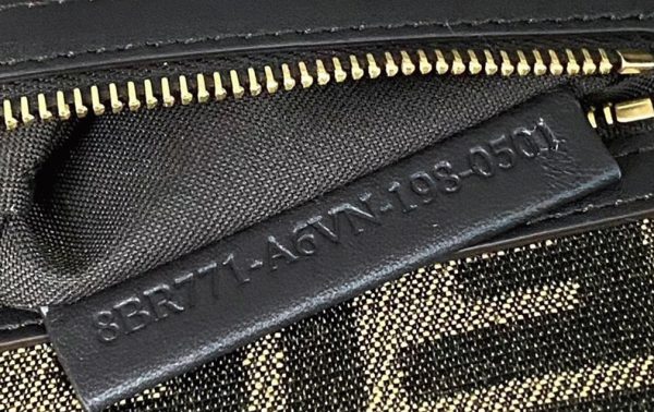 Réplique Fendi Baguette Grand Sac en tissu jacquard brun FF – Image 6