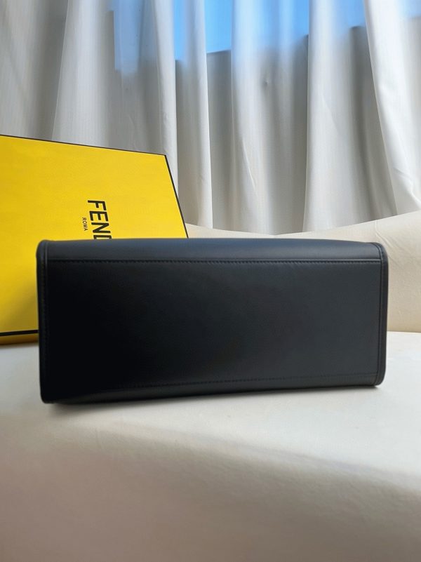 Contrefaçon Fendi Sunshine Moyen Sac Cabas en cuir de veau noir – Image 10