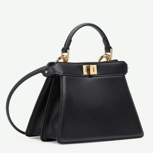 Fausse Fendi Peekaboo ISeeU Petit Sac en cuir nappa noir